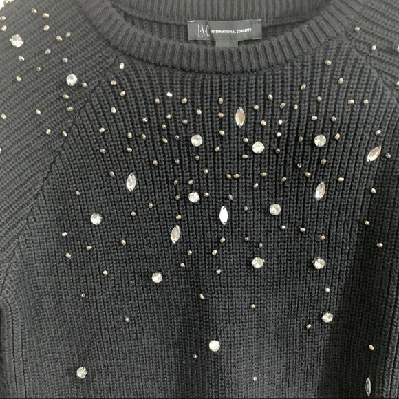 NWT INC Thick Knit Beaded Sparkle Sweater - Picture 4 of 6